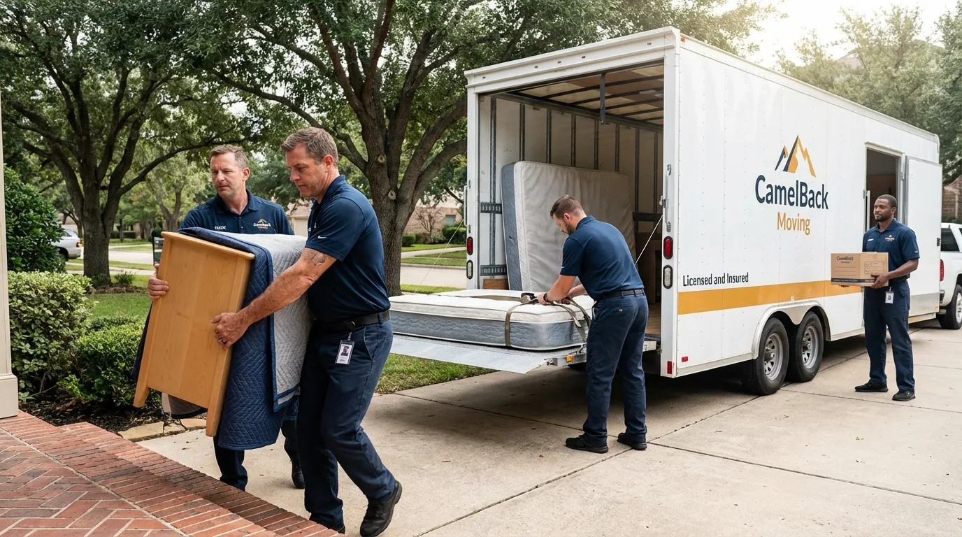 Crew loading residential truck for cross-state move from Piketon, OH