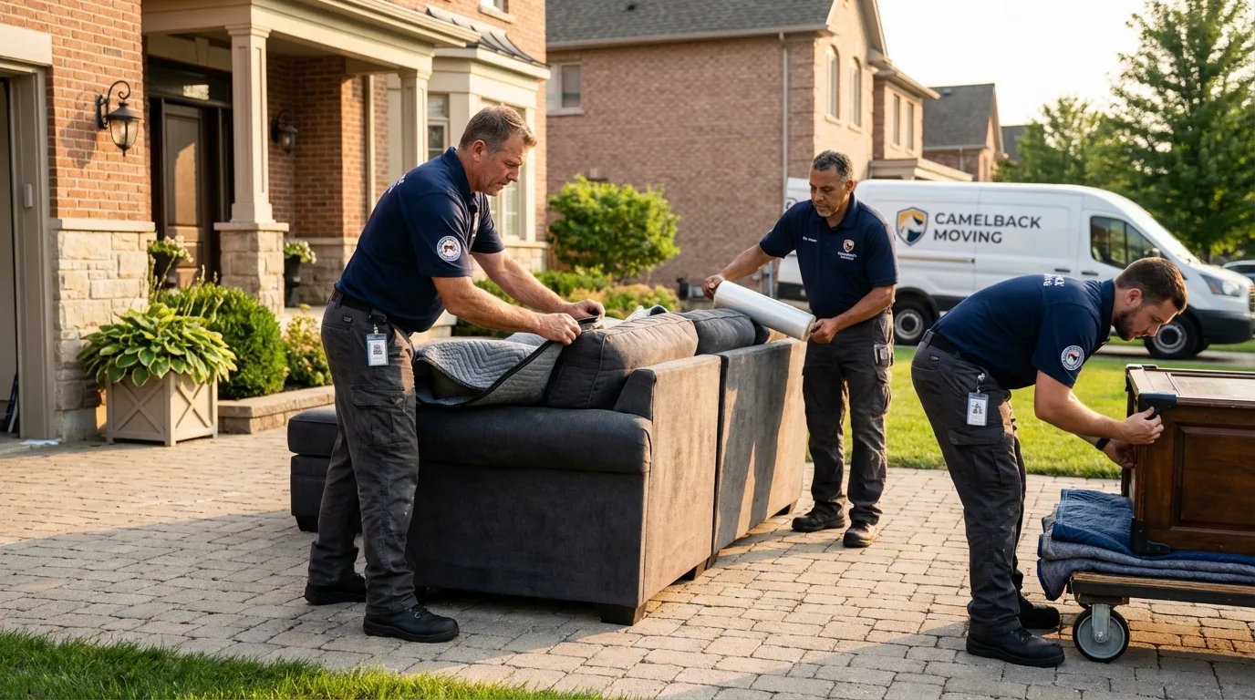 Large estate moving crew wrapping furniture in Piketon, OH